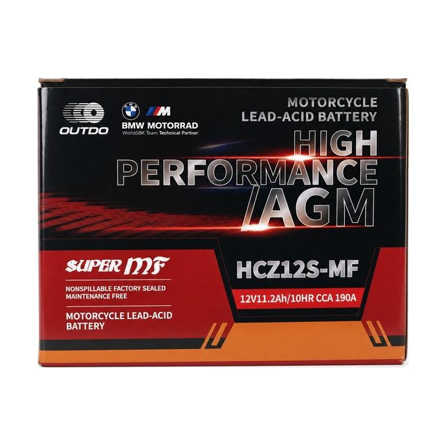 OUTDO HCZ12S-MF: un'altra vista della batteria e della sua etichetta