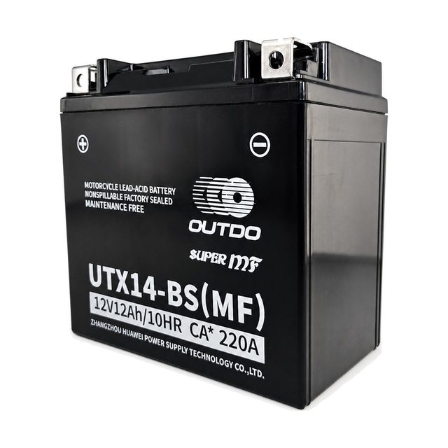 OUTDO UTX14-BS: un'altra vista della batteria e della sua etichetta