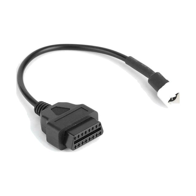 Cavo adattatore per moto Yamaha con connettore bianco a 3 pin e presa OBD2 nera a 16 pin