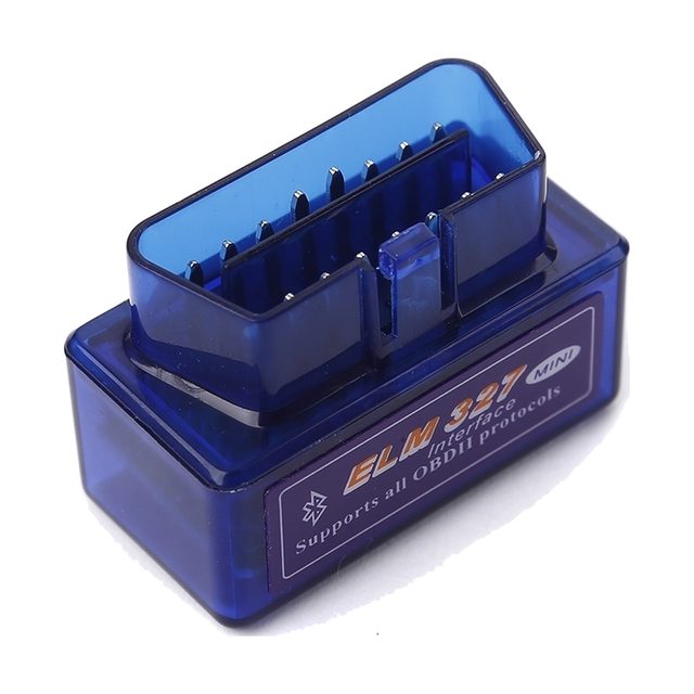 Mini ELM327 Bluetooth v2.1 con involucro blu trasparente