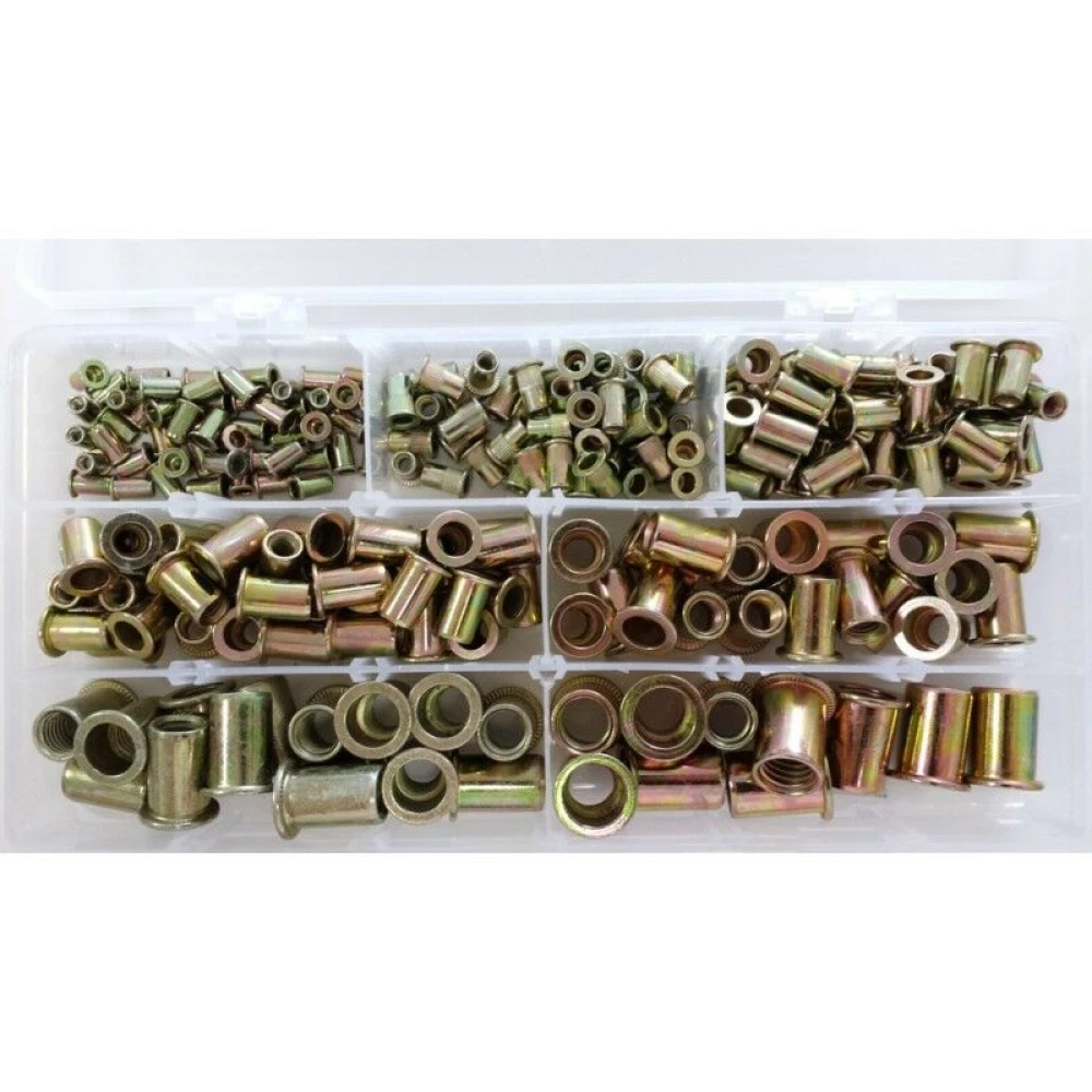 220 pezzi dadi rivettati in acciaio zincato M3-M10 - set completo e resistente