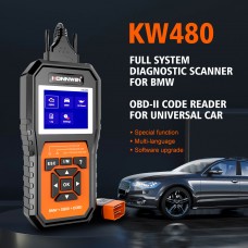 BMW Scanner Strumento diagnostico Konnwei kw480 Sistema completo BMW OBD2 Scanner Code Reader con tutti i servizi di reset, ABS, EOBD, dati in tempo reale, EPS, iniettori, ECM, CBS, TCM, EPB, ecc.