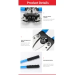 Pinza crimpatrice 6-50mm² con impugnature antiscivolo e rotazione regolabile