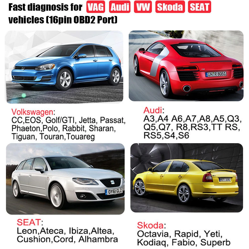 Ancel VD500 OBD2 per VW, Audi, Seat e Skoda - Lettore codici e diagnosi