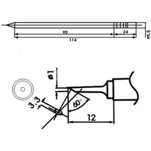Aoyue LF-1C Punta saldatore con resistenza inclusa per stazioni di saldatura
