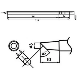 Aoyue LF-3BC punta saldatore con resistenza inclusa per stazioni saldanti