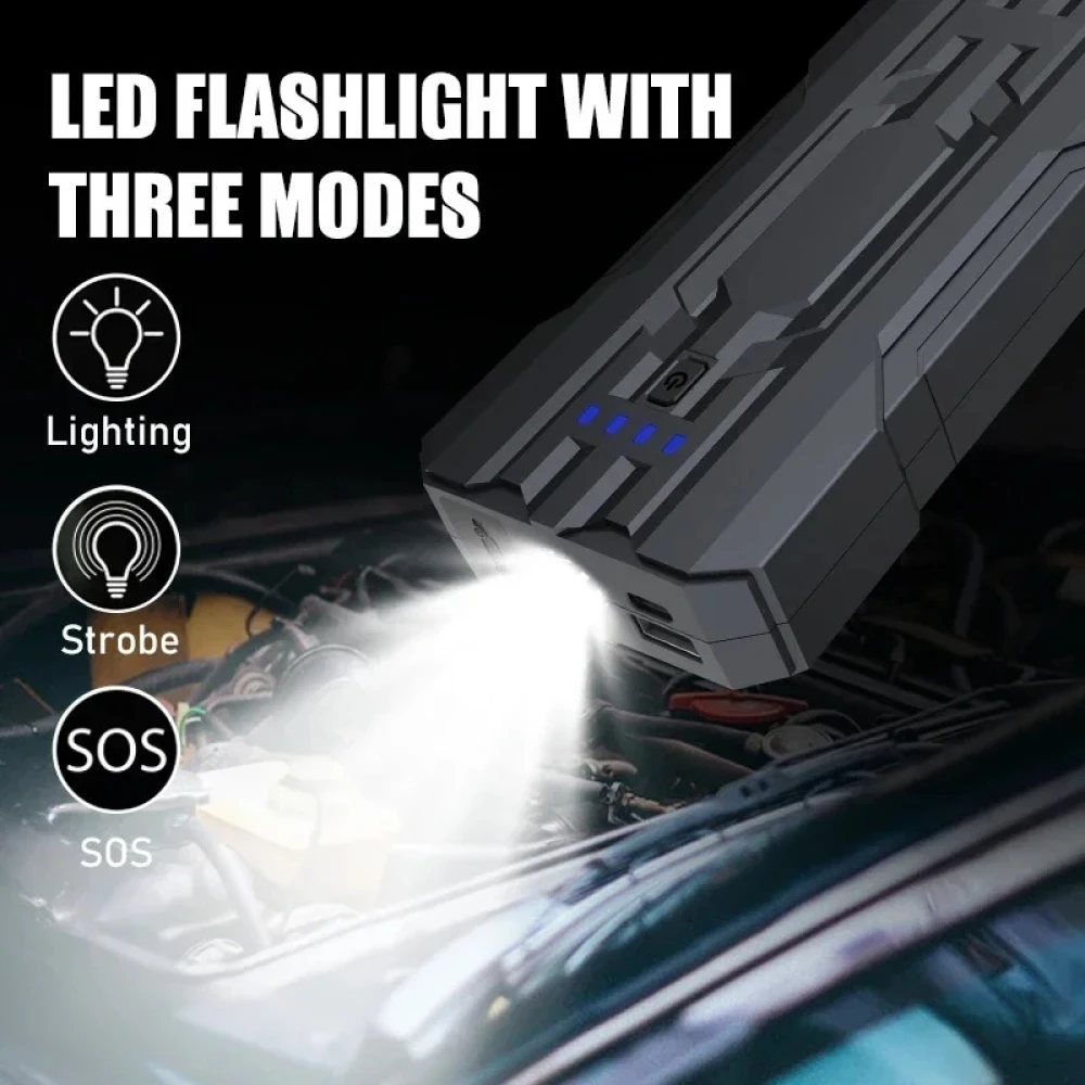 Avviatore batteria auto 8000mAh Jumpstarter S301 compatto e sicuro con torcia LED SOS