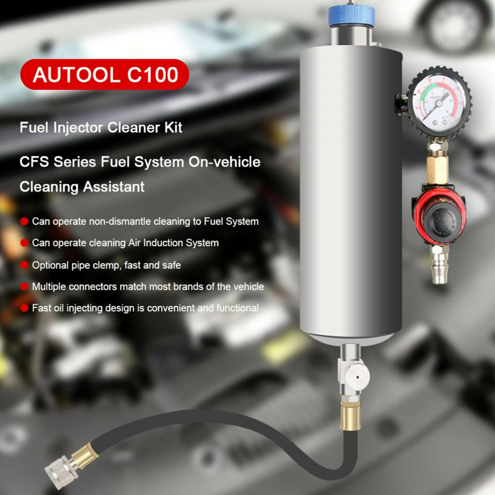 AUTOOL C100 pulitore iniettori benzina con adattatori auto
