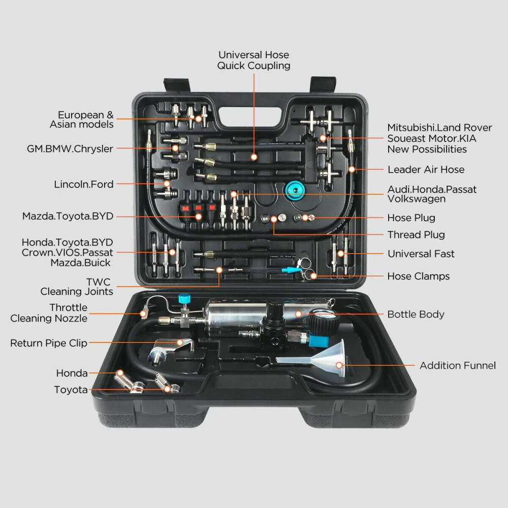 AUTOOL C100 pulitore iniettori benzina con adattatori auto