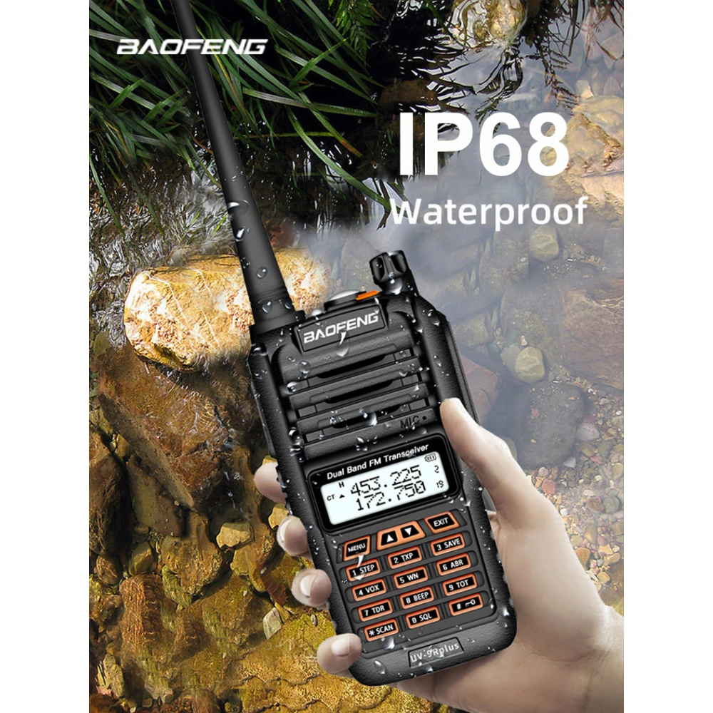 Baofeng UV9R Plus walkie talkie a lungo raggio con 160 canali VHF/UHF