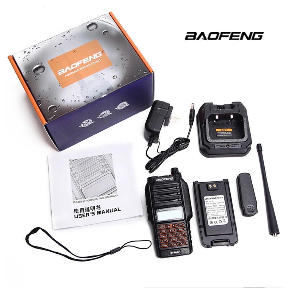 Baofeng UV9R Plus walkie talkie a lungo raggio con 160 canali VHF/UHF