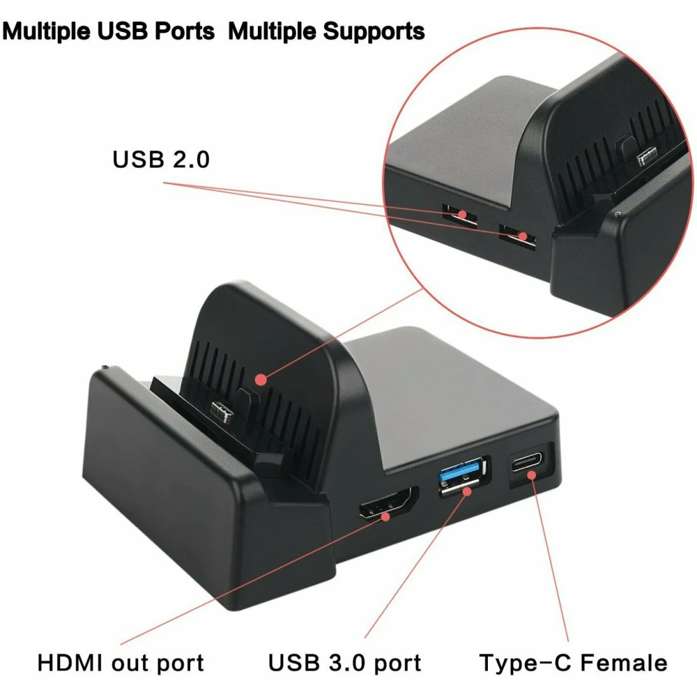 Base dock portatile per Nintendo Switch - mini dock HDMI USB