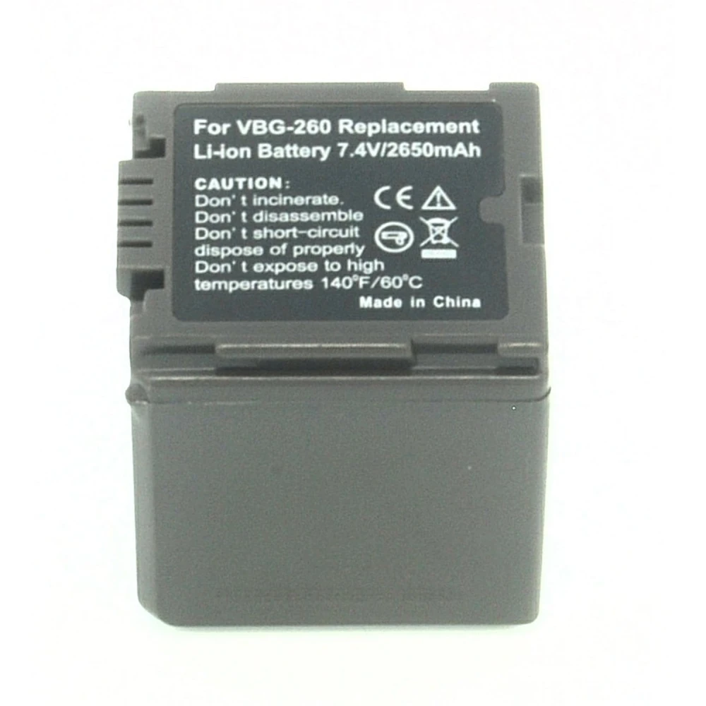 Batteria compatibile Panasonic VW-VBG260 per fotocamere e videocamere