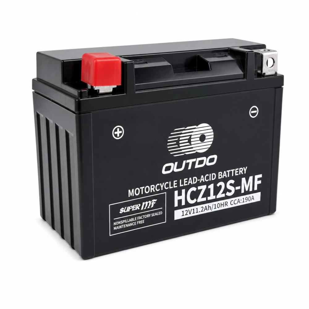 Batteria Moto AGM 12V 11.2Ah OUTDO HCZ12S-MF - Compatibile Yuasa YTZ12S(-BS) / GTZ12S / ETZ12S