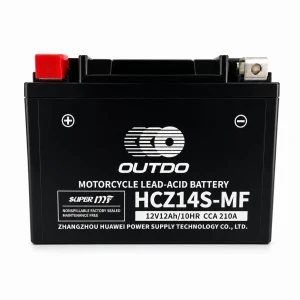Batteria Moto AGM 12V 12Ah OUTDO HCZ14S-MF - Compatibile Yuasa YTZ14S(-BS) / GTZ14S / ETZ14S