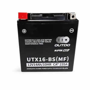 Batteria Moto AGM 12V 14Ah OUTDO UTX16-BS(MF) - Compatibile Yuasa YTX16-BS / GTX16-BS / ETX16-BS / 16-B