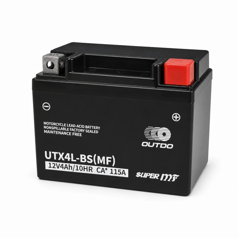 Batteria Moto AGM 12V 4Ah OUTDO UTX4L-BS(MF) - Compatibile Yuasa YTX4L-BS / GTX4L-BS / ETX4L-BS