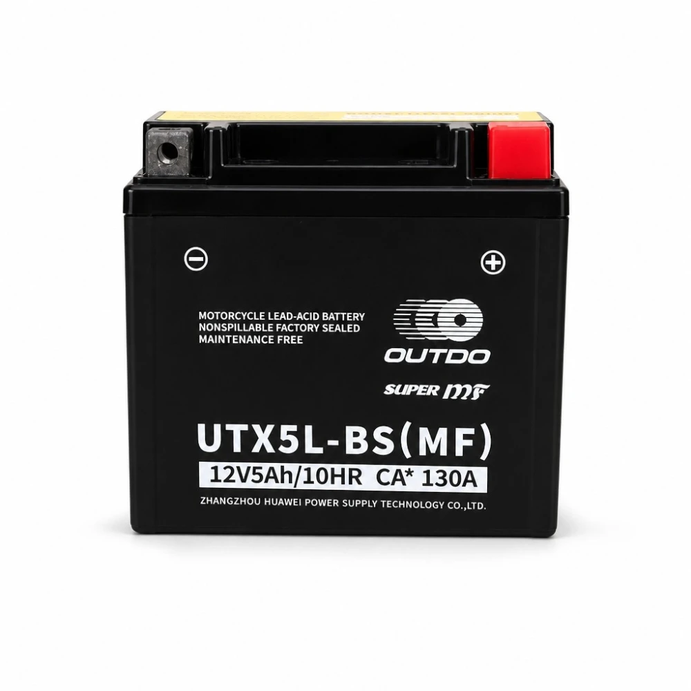 Batteria Moto AGM 12V 5Ah OUTDO UTX5L-BS(MF) - Compatibile Yuasa YTX5L-BS / GTX5L-BS / ETX5L-BS