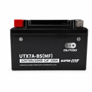 Batteria Moto AGM 12V 7Ah OUTDO UTX7A-BS(MF) - Compatibile Yuasa YTX7A-BS / GTX7A-BS / ETX7A-BS
