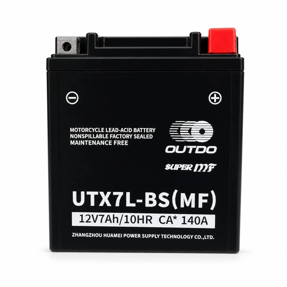 Batteria Moto AGM 12V 7Ah OUTDO UTX7L-BS(MF) - Compatibile Yuasa YTX7L-BS / GTX7L-BS / ETX7L-BS