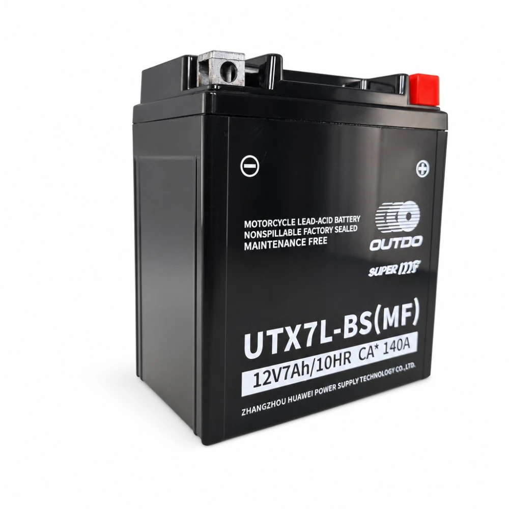 Batteria Moto AGM 12V 7Ah OUTDO UTX7L-BS(MF) - Compatibile Yuasa YTX7L-BS / GTX7L-BS / ETX7L-BS