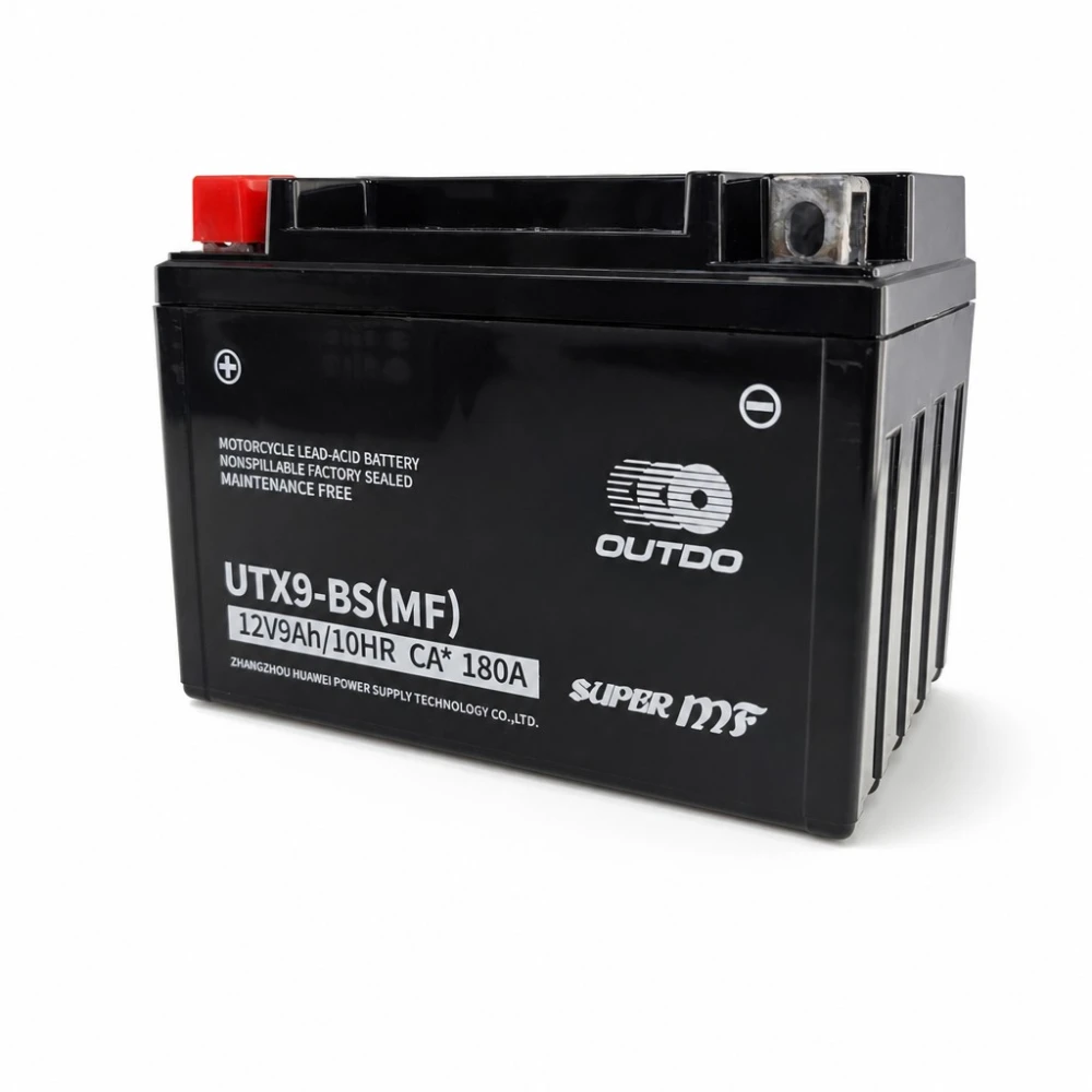 Batteria Moto AGM 12V 9Ah OUTDO UTX9-BS(MF) - Compatibile Yuasa YTX9-BS / GTX9-BS / ETX9-BS