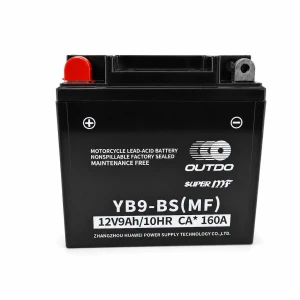 Batteria Moto AGM 12V 9Ah OUTDO YB9-BS(MF) - Compatibile Yuasa YB9-B / GS GM9Z-3B-1 / GS YB9-B / 12N9-4B-1 (flooded)