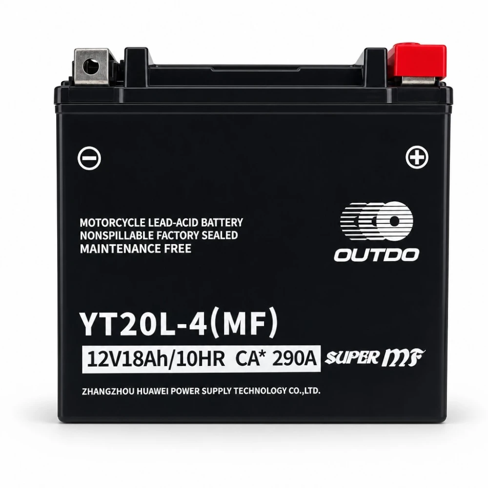 Batteria Moto AGM 12V 18Ah OUTDO YT20L-4(MF) - Compatibile Yuasa YTX20L-BS / GTX20L-BS / ETX20L-BS / Y50-N18L-A