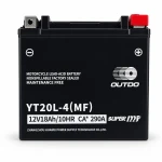 Batteria Moto AGM 12V 18Ah OUTDO YT20L-4(MF) - Compatibile Yuasa YTX20L-BS / GTX20L-BS / ETX20L-BS / Y50-N18L-A