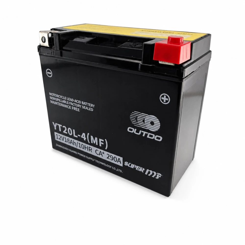 Batteria Moto AGM 12V 18Ah OUTDO YT20L-4(MF) - Compatibile Yuasa YTX20L-BS / GTX20L-BS / ETX20L-BS / Y50-N18L-A