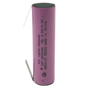Batteria ricaricabile 18650 2600mAh 3,7V con linguetta per saldare di alta qualità