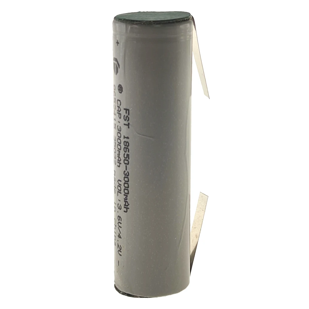 Batteria ricaricabile 18650 3000mAh con linguetta per saldare