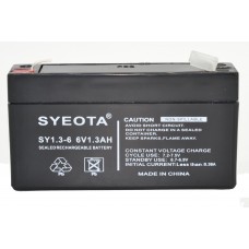 Batteria Al Piombo 6v / 1.3ah Sy6v1.3 -SY6V1.3 Np1.2-6 Lc-R061r3 Sicurezza Antincendio E Antifurto.