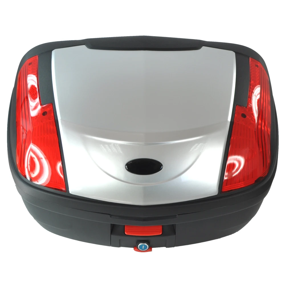 Bauletto moto 46 litri universale argento - per 2 caschi con serratura