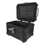Bauletto moto universale 36L con schienale lombare e top case quadrato in ABS nero