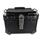 Bauletto moto universale 36L con schienale lombare e top case quadrato in ABS nero