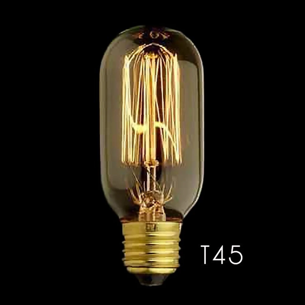 Lampadina filamento Edison T45 E27 40W vintage per arredo industriale