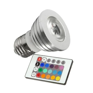 Lampadina LED RGB E27 3W con telecomando per illuminazione versatile