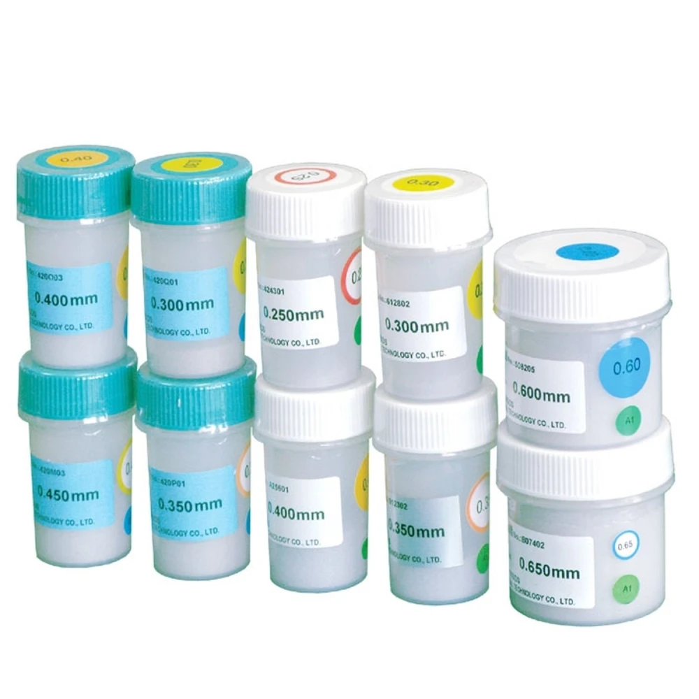 Barattolo sfere stagno senza piombo 0,65mm 25.000 pezzi Pmtc