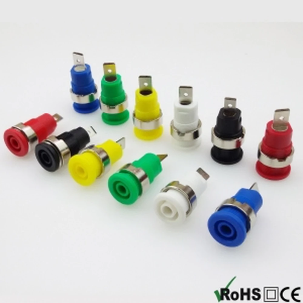 BS4302 Pack 2 Terminali femmina 4mm rosso-nero per pannelli