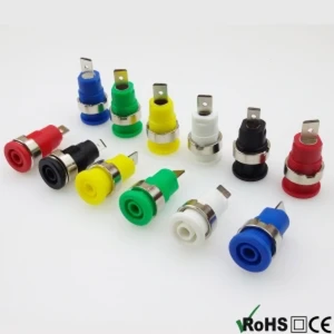 BS4302 Pack 2 Terminali femmina 4mm rosso-nero per pannelli