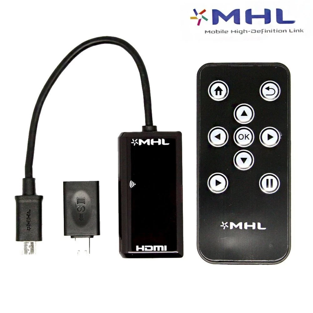 Cavo adattatore MHL a HDMI con telecomando per Galaxy S2, S3, S4, S5, Note 2 e HTC One