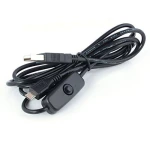 Cable USB A macho a Micro USB B macho con interruptor negro
