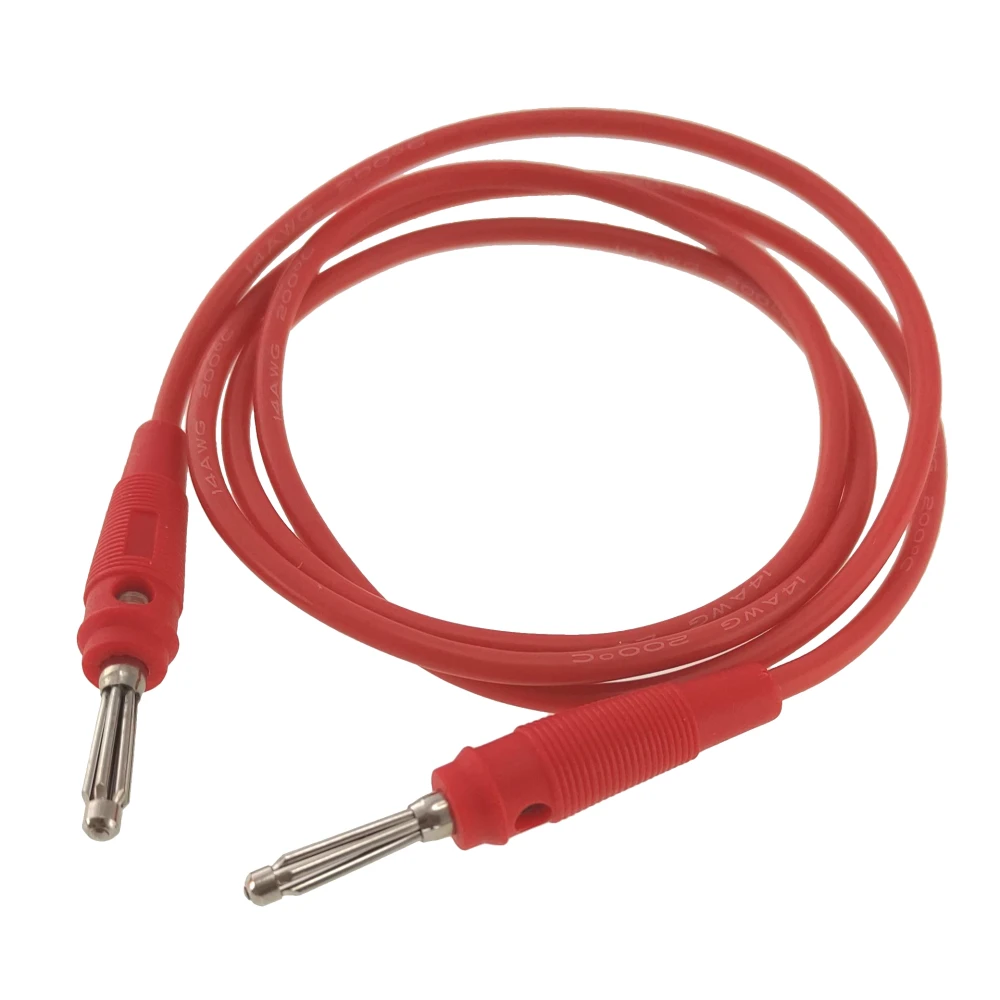 Cavo di prova banana maschio-maschio 4mm 14AWG rosso in silicone Amass