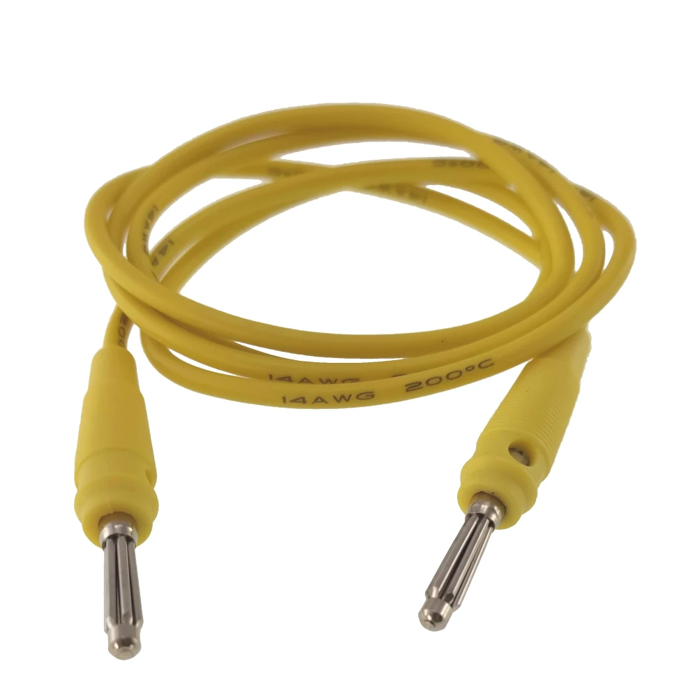 Cavo di prova banana maschio-maschio 4mm giallo 14AWG in silicone