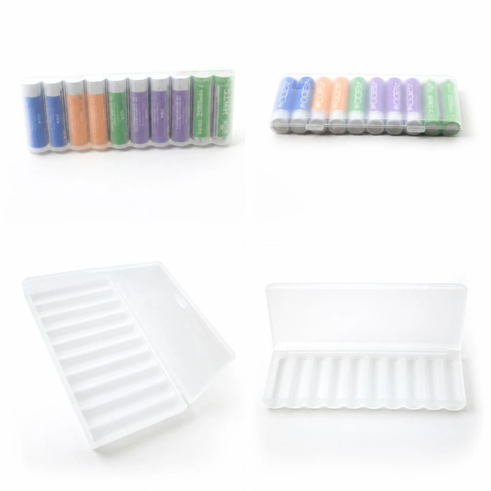 Contenitore Porta Batterie 10× 18650 Plastica Trasparente Grande Capacità
