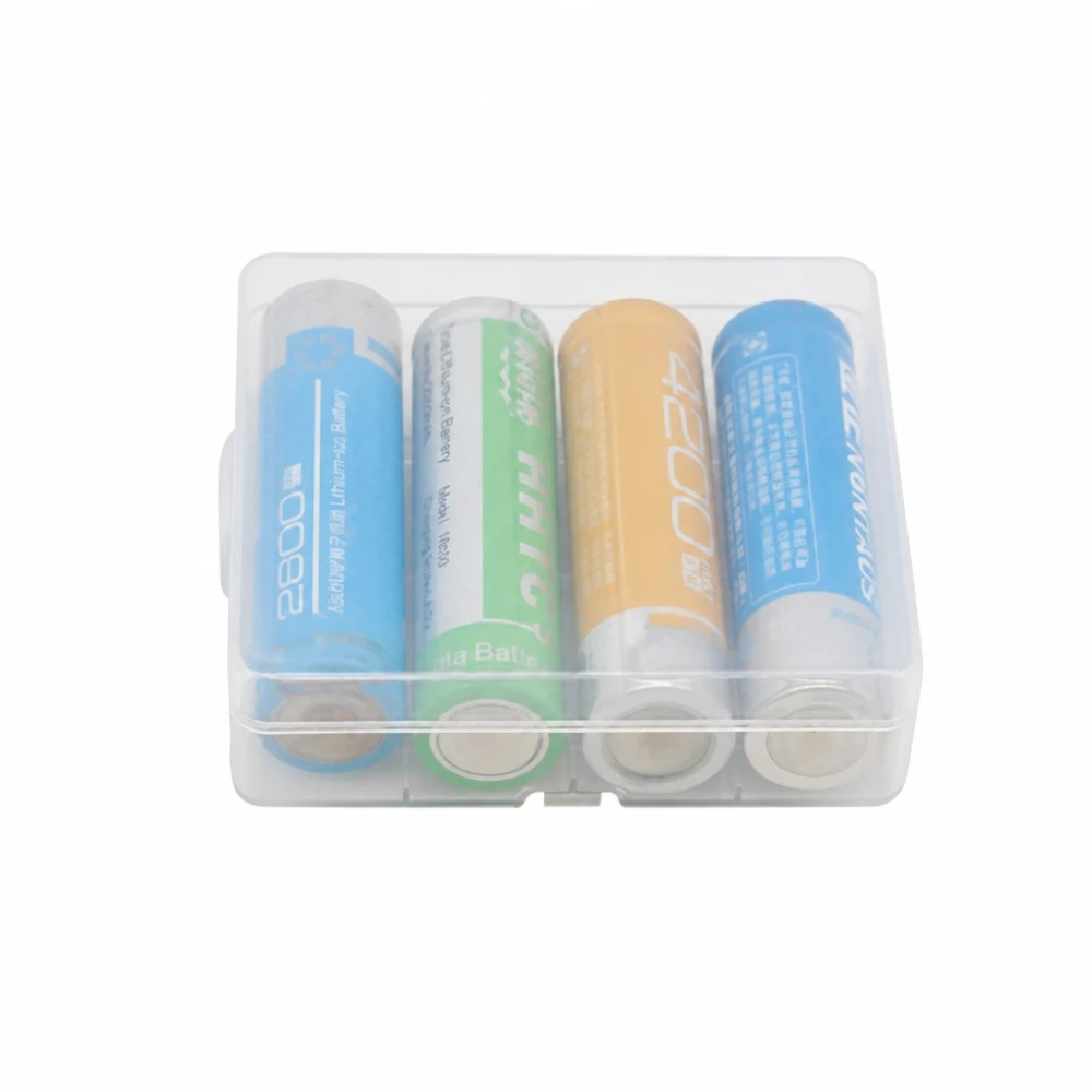 Contenitore Portabatterie 4× 18650 Plastica Trasparente Stoccaggio Protezione