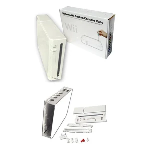 Scocca completa Nintendo Wii bianca con pulsanti e viti per riparazione