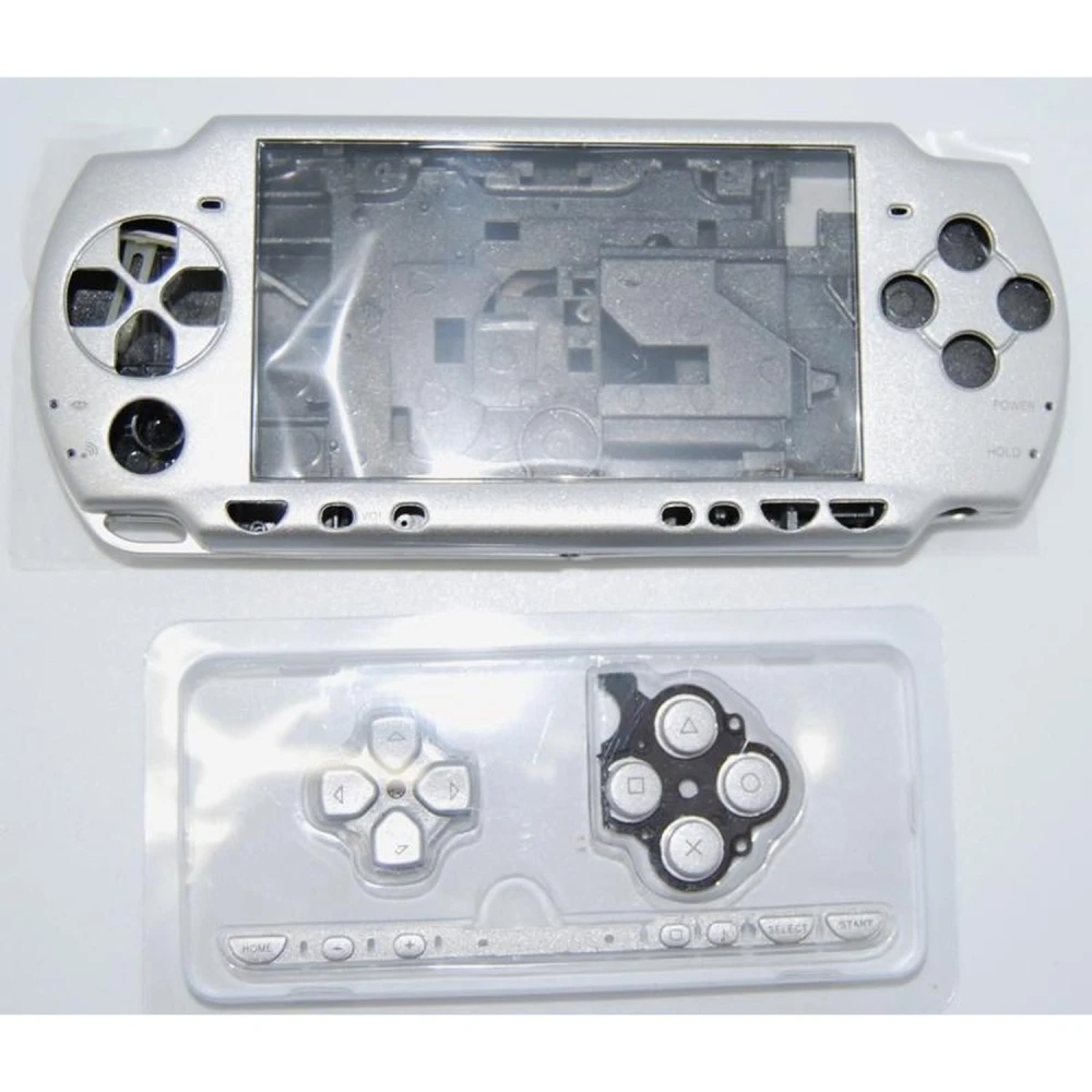 Cover completa PSP 2000 slim argento con pulsanti inclusi per riparazione