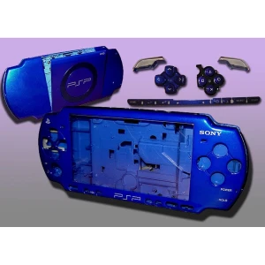 Scocca completa PSP2000 blu elettrico con pulsanti per riparazione e personalizzazione